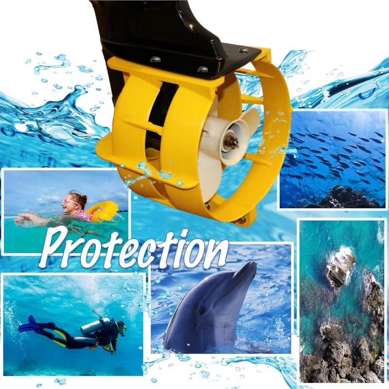 NorthBoat 9" Propeller Safety Guard for 9.9-20 HP Outboard Motors Polypropylene Marine Thruster Protective Cover, Yellow Cage - Image 2